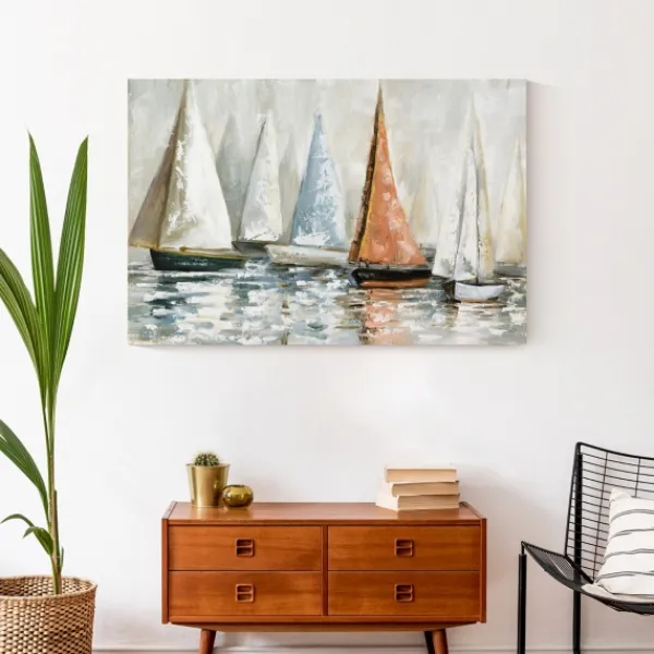Canvas Art-Kirkland's Home Sailboat Dreams Canvas Art Print Ivory/Orange/Blue