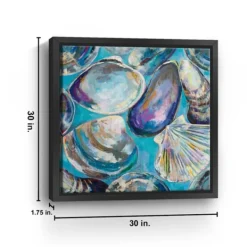 Framed Art-Kirkland's Home Salt Water Finds Framed Canvas Art Print Blue/White