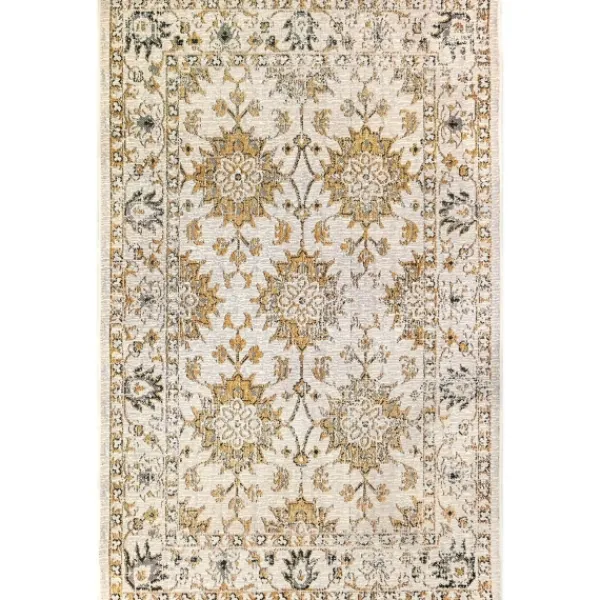 Outdoor Rugs-Kirkland's Home Sand Botanical Hannah Indoor/Outdoor Rug, 7X9 Yellow