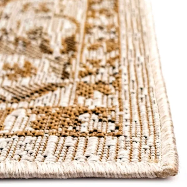 Outdoor Rugs-Kirkland's Home Sand Botanical Hannah Indoor/Outdoor Rug, 7X9 Yellow