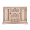 Cabinets & Sideboards-Kirkland's Home Sand Cabinet With Natural Woven Baskets Tan