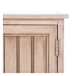 Cabinets & Sideboards-Kirkland's Home Sand Cabinet With Natural Woven Baskets Tan