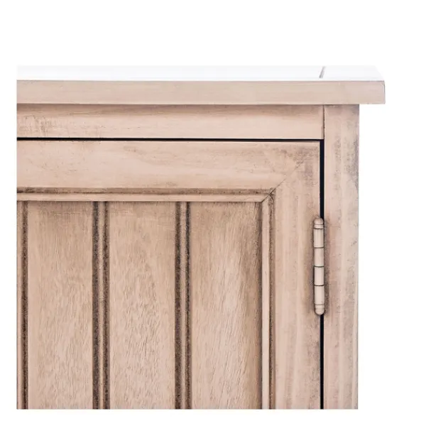 Cabinets & Sideboards-Kirkland's Home Sand Cabinet With Natural Woven Baskets Tan