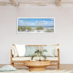 Framed Art-Kirkland's Home Sand Dunes Framed Art Print Blue/White/Green