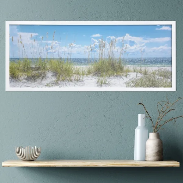 Framed Art-Kirkland's Home Sand Dunes Framed Art Print Blue/White/Green