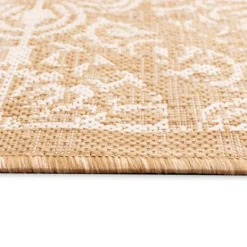 Outdoor Rugs-Kirkland's Home Sand Embellished Scroll Indoor/Outdoor Rug, 4X7 Tan/White