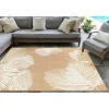 Outdoor Rugs-Kirkland's Home Sand Forest Leaf Indoor/Outdoor Area Rug, 4X7 Tan/White
