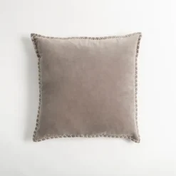 Pillows-Kirkland's Home Sand Velvet Riviera Throw Pillow Gray