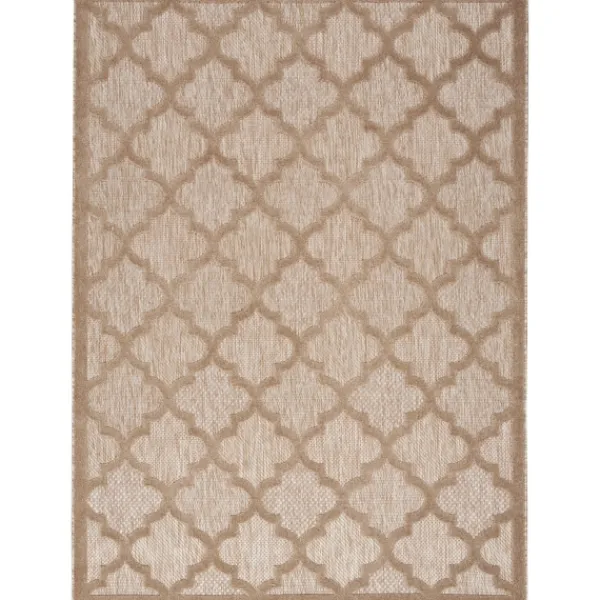 Outdoor Rugs-Kirkland's Home Sandstone Natural Trellis Outdoor Area Rug, 4X6 Tan/White