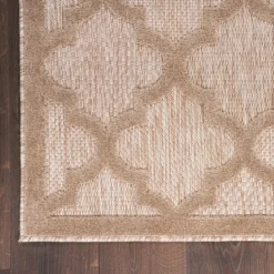 Outdoor Rugs-Kirkland's Home Sandstone Natural Trellis Outdoor Area Rug, 4X6 Tan/White