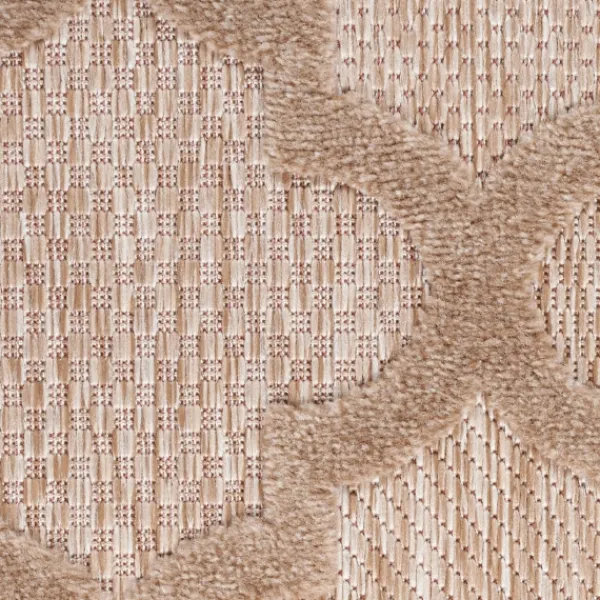 Outdoor Rugs-Kirkland's Home Sandstone Natural Trellis Outdoor Area Rug, 4X6 Tan/White