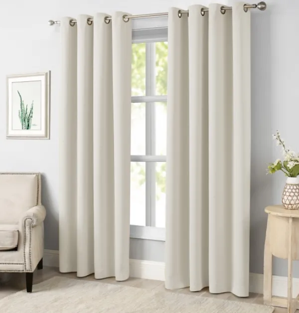 Curtains & Drapes-Kirkland's Home Sandy Beige Blackout Curtain Panel Set, 84 In. Tan
