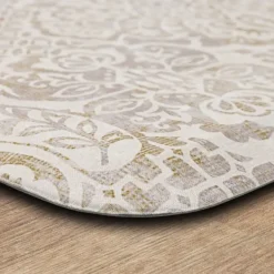 Kitchen & Floor Mats-Kirkland's Home Sandy Beige Damask Nouveau Kitchen Mat Brown/Tan