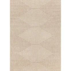 Outdoor Rugs-Kirkland's Home Sandy Diamond Center Indoor/Outdoor Area Rug, 8X10 Tan