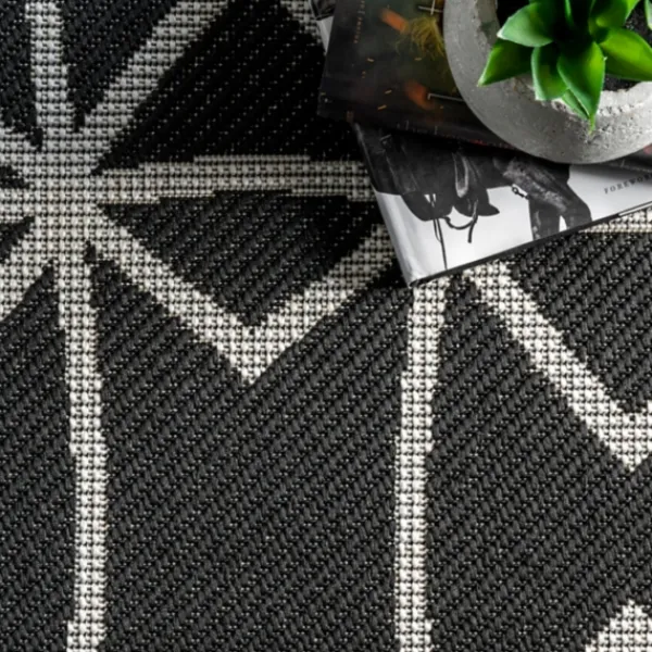 Outdoor Rugs-Kirkland's Home Sanford Gray Geometric Shapes Outdoor Rug, 5X8 Gray/White