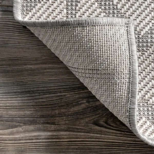 Outdoor Rugs-Kirkland's Home Sanford Light Gray Geometric Outdoor Rug, 8X10 Gray/White