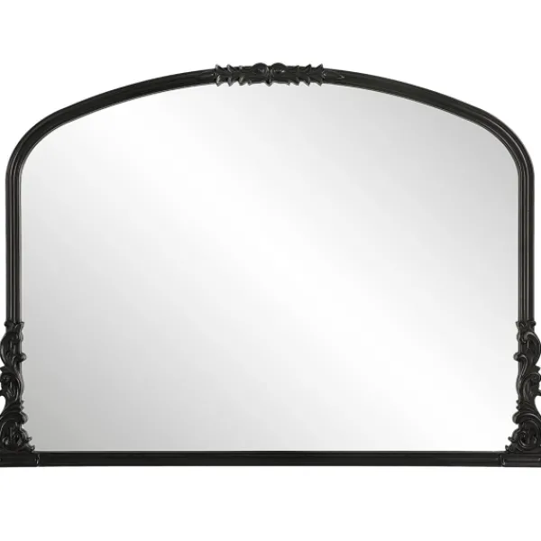 Decorative Mirrors-Kirkland's Home Satin Baroque Arched Wall Mirror Black