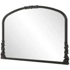 Decorative Mirrors-Kirkland's Home Satin Baroque Arched Wall Mirror Black