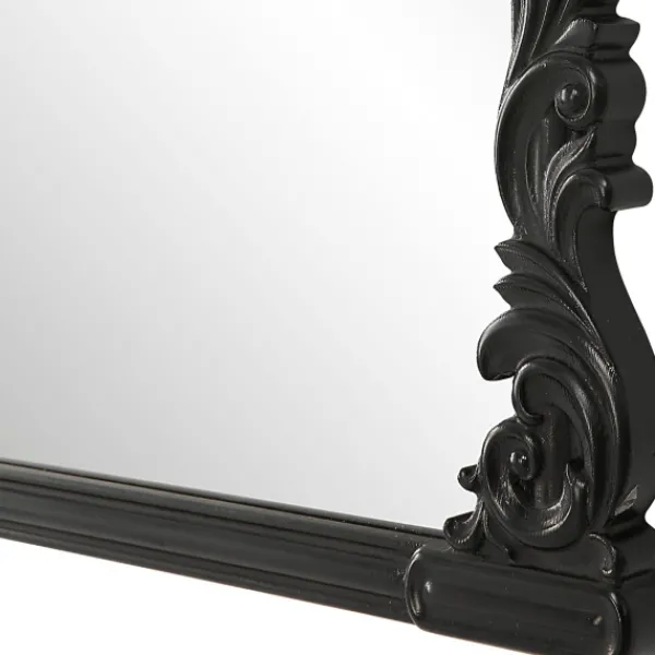 Decorative Mirrors-Kirkland's Home Satin Baroque Arched Wall Mirror Black