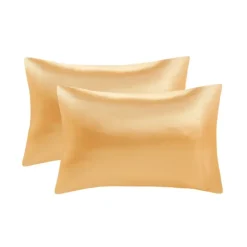 Bed Sheets-Kirkland's Home Satin King 2-Pc. Pillow Case Set Gold