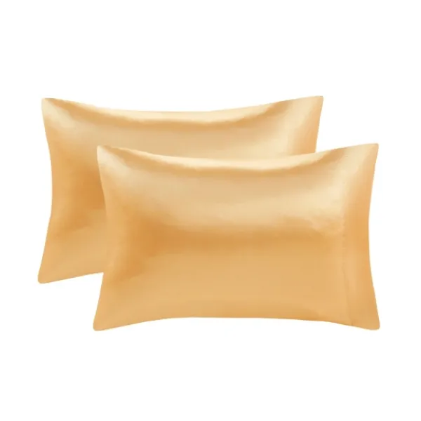Bed Sheets-Kirkland's Home Satin King 2-Pc. Pillow Case Set Gold