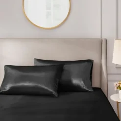 Bed Sheets-Kirkland's Home Satin King 2-Pc. Pillow Case Set Black