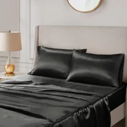 Bed Sheets-Kirkland's Home Satin King 2-Pc. Pillow Case Set Black