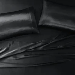 Bed Sheets-Kirkland's Home Satin King 2-Pc. Pillow Case Set Black