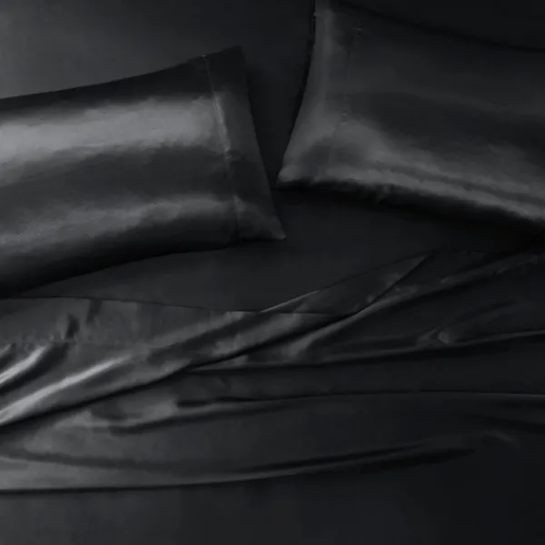 Bed Sheets-Kirkland's Home Satin King 2-Pc. Pillow Case Set Black