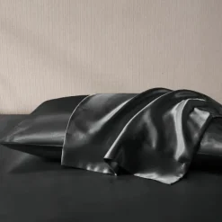 Bed Sheets-Kirkland's Home Satin King 2-Pc. Pillow Case Set Black