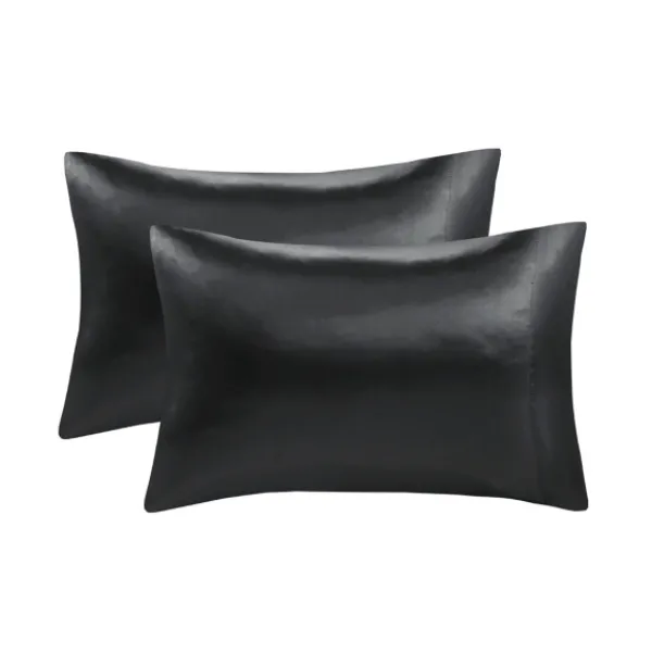 Bed Sheets-Kirkland's Home Satin King 2-Pc. Pillow Case Set Black