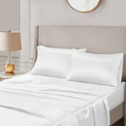 Bed Sheets-Kirkland's Home Satin King 2-Pc. Pillow Case Set White