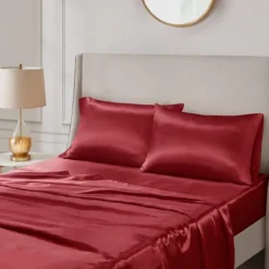Bed Sheets-Kirkland's Home Satin King 2-Pc. Pillow Case Set Red