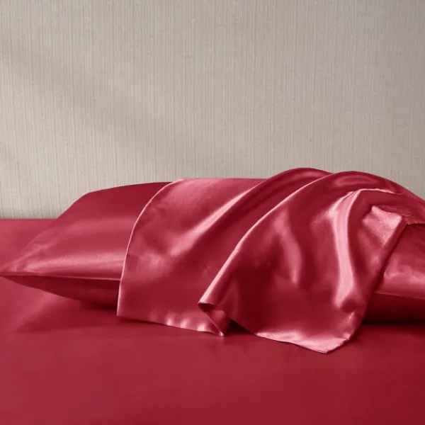 Bed Sheets-Kirkland's Home Satin King 2-Pc. Pillow Case Set Red