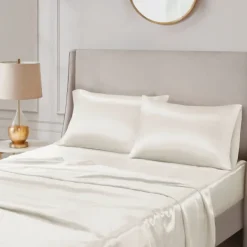 Bed Sheets-Kirkland's Home Satin King 2-Pc. Pillow Case Set Ivory