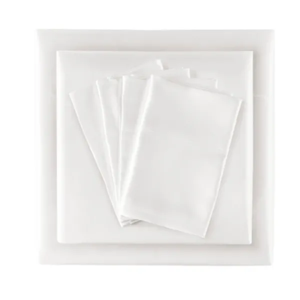 Bed Sheets-Kirkland's Home Satin 6-Pc. California King Sheet Set White