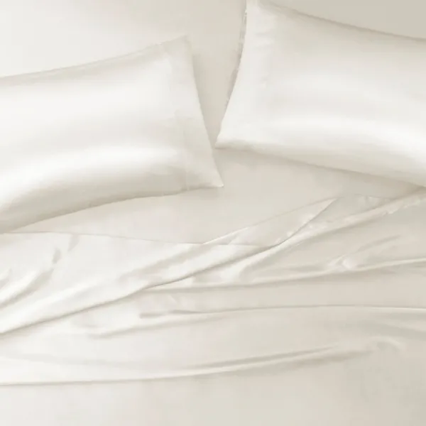 Bed Sheets-Kirkland's Home Satin 6-Pc. Full Sheet Set Ivory