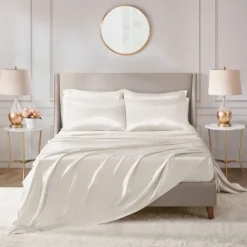 Bed Sheets-Kirkland's Home Satin 6-Pc. King Sheet Set Ivory