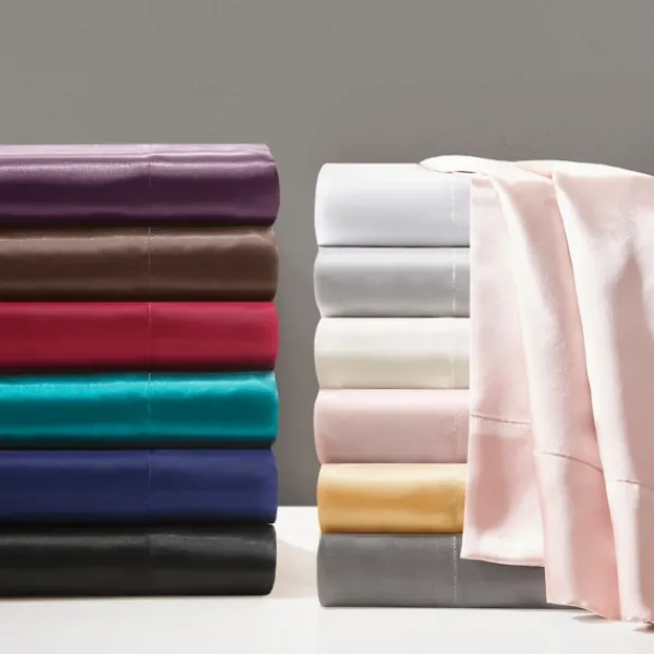 Bed Sheets-Kirkland's Home Satin 6-Pc. Queen Sheet Set White