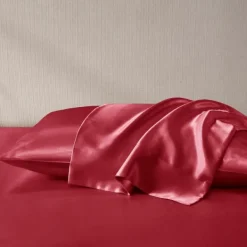 Bed Sheets-Kirkland's Home Satin Standard 2-Pc. Pillow Case Set Red