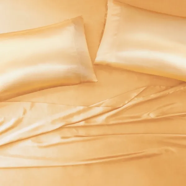 Bed Sheets-Kirkland's Home Satin Standard 2-Pc. Pillow Case Set Gold