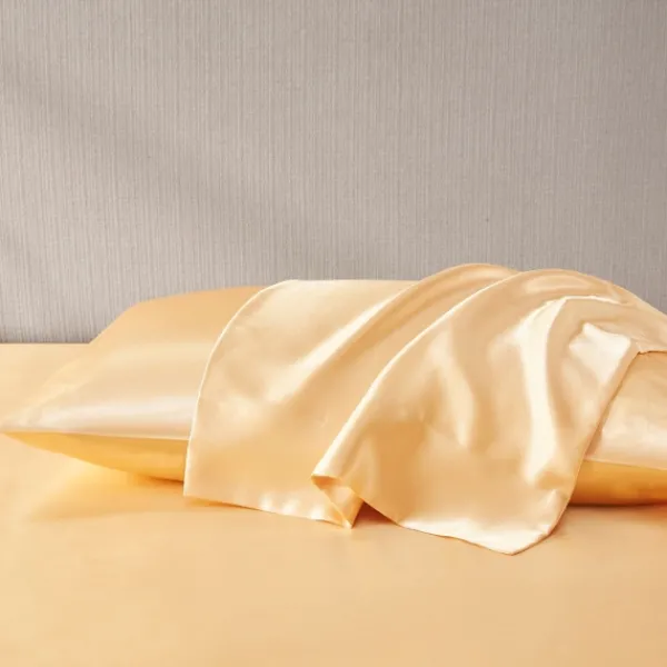 Bed Sheets-Kirkland's Home Satin Standard 2-Pc. Pillow Case Set Gold