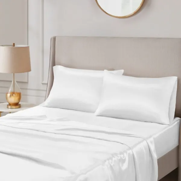 Bed Sheets-Kirkland's Home Satin Standard 2-Pc. Pillow Case Set White