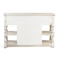 Entryway Furniture-Kirkland's Home Savannah Cream Distressed Cabinet Ivory