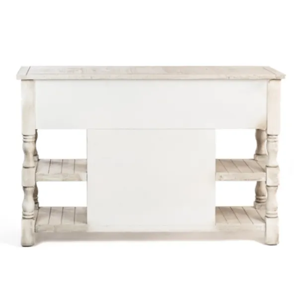 Entryway Furniture-Kirkland's Home Savannah Cream Distressed Cabinet Ivory