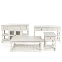 Entryway Furniture-Kirkland's Home Savannah Cream Distressed Cabinet Ivory