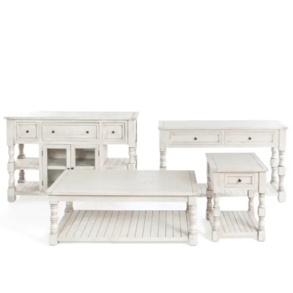 Entryway Furniture-Kirkland's Home Savannah Cream Distressed Cabinet Ivory