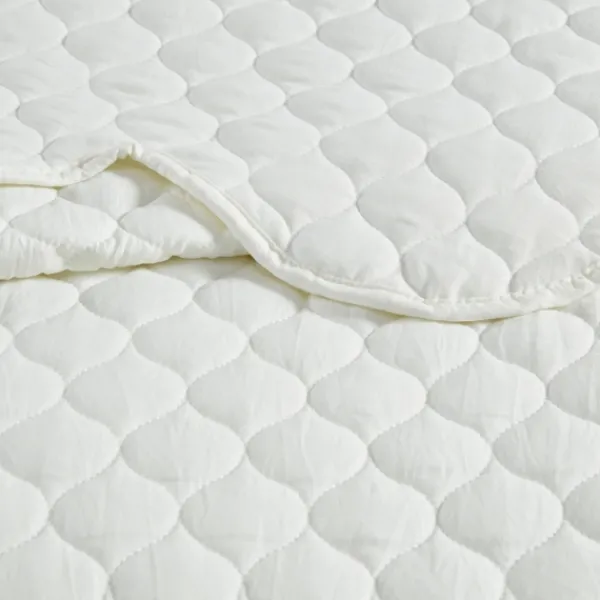 Quilts-Kirkland's Home Scalloped Crinkle 3-Pc. Cali King Quilt Set Ivory