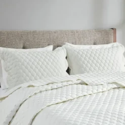 Quilts-Kirkland's Home Scalloped Crinkle 3-Pc. Full/Queen Quilt Set Ivory