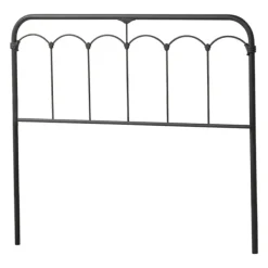 Beds & Headboards-Kirkland's Home Scalloped Metal Josie King Headboard Black
